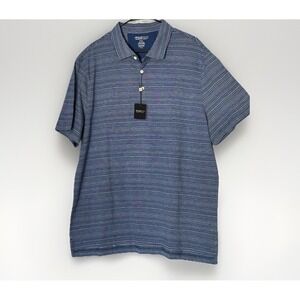 Awearness Kenneth Cole Men's XXL Blue Slim Fit Polo 4-Way Stretch Shirt